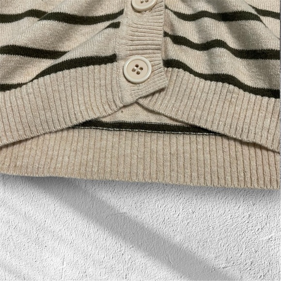 H&M Cream and Brown Cardigan Sweater with V-Neck - Picture 8 of 11